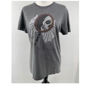 Batwing Skull Graphic Tee Womens Small T-Shirt Goth Grunge Emo Alt Spooky Top